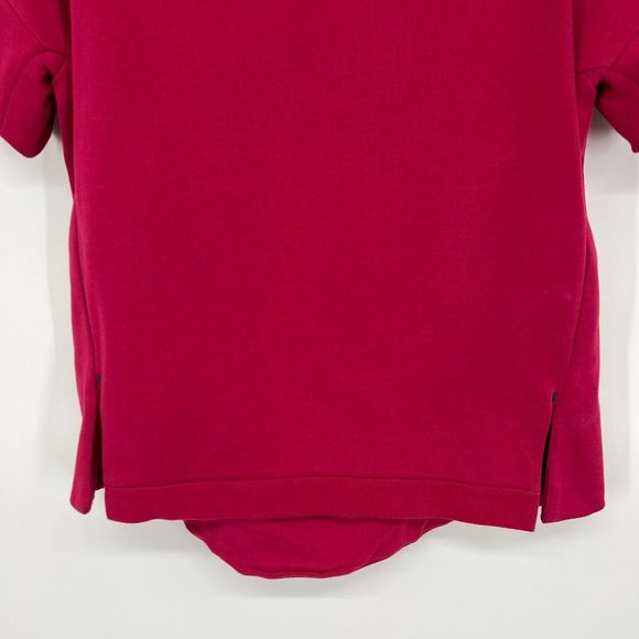 Nike Tech Top Fleece Crewneck Burgundy Short Sleeve - Picture 6 of 12